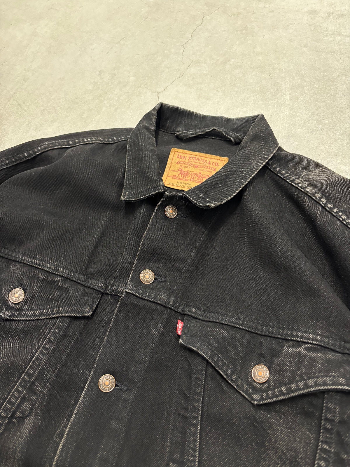 Vintage Levi's Black Denim Trucker Jacket Sz XL (Day 8)