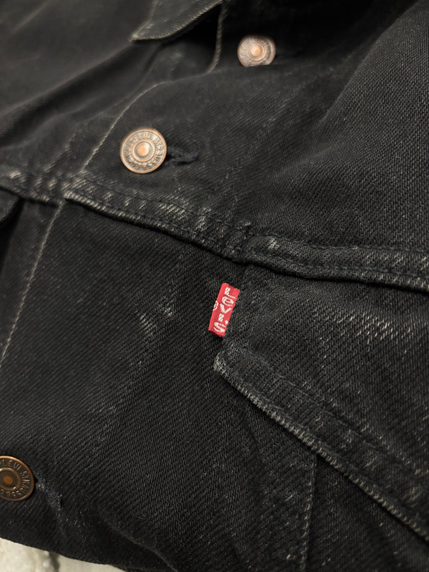 Vintage Levi's Black Denim Trucker Jacket Sz XL (Day 8)