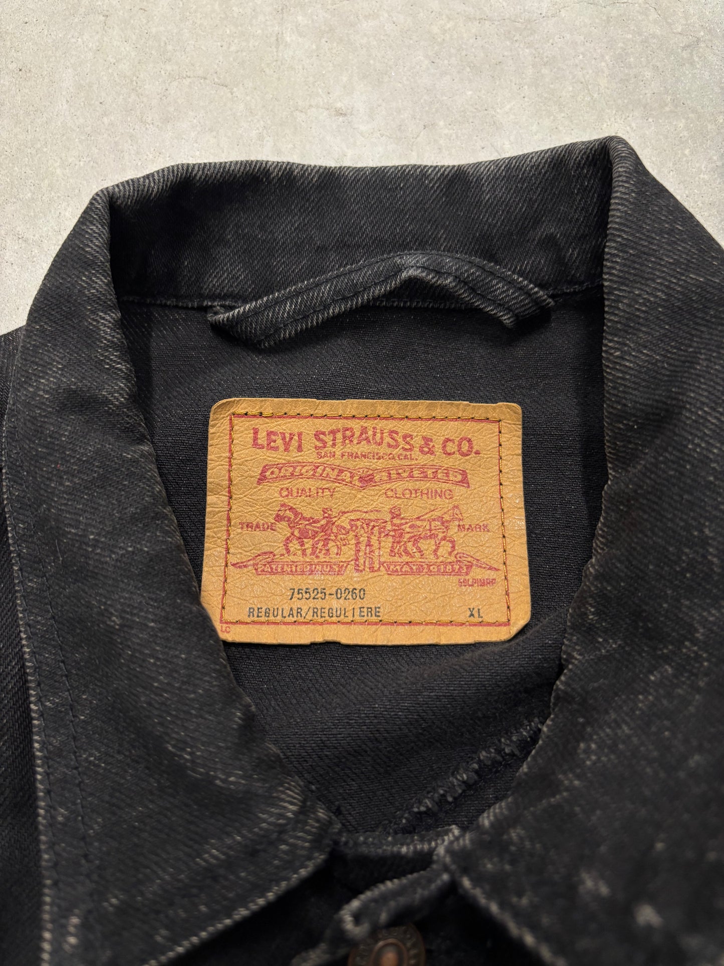 Vintage Levi's Black Denim Trucker Jacket Sz XL (Day 8)