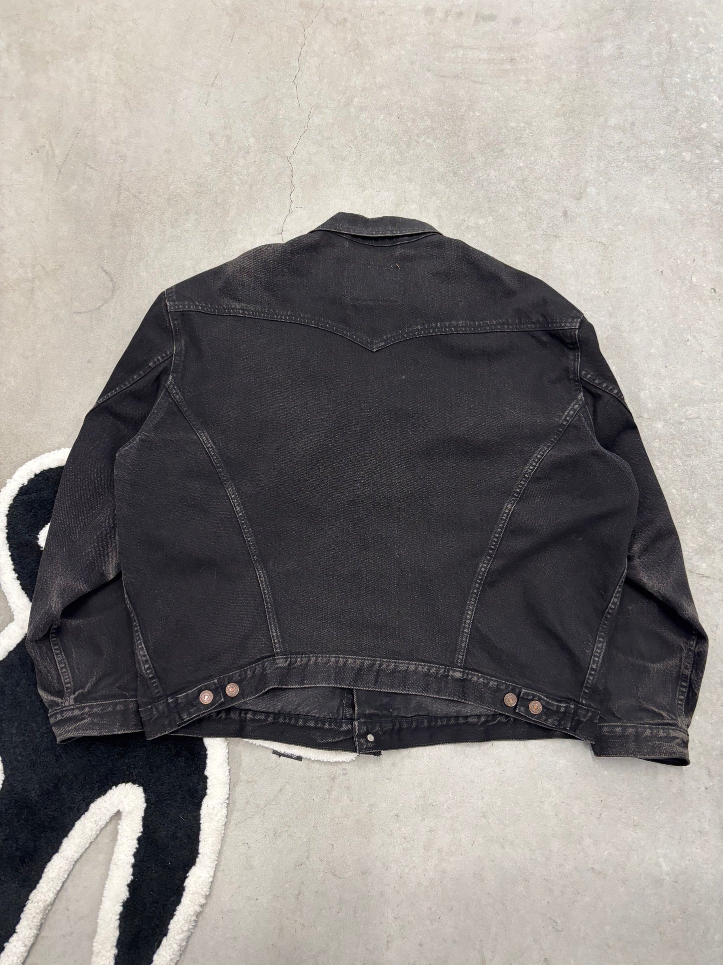 Vintage Levi's Black Denim Trucker Jacket Sz XL (Day 8)