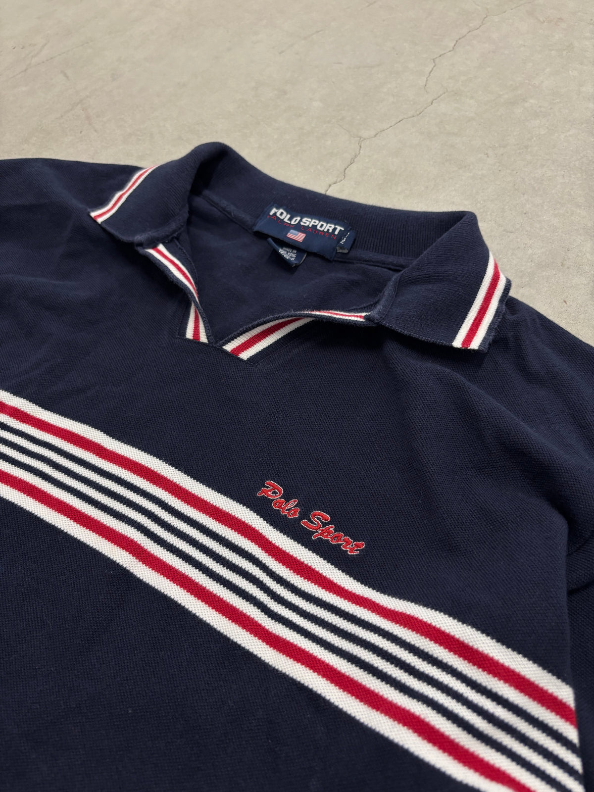 Polo Sport Ralph Lauren Striped Long Sleeve Polo Navy Sz XL (Day 8)
