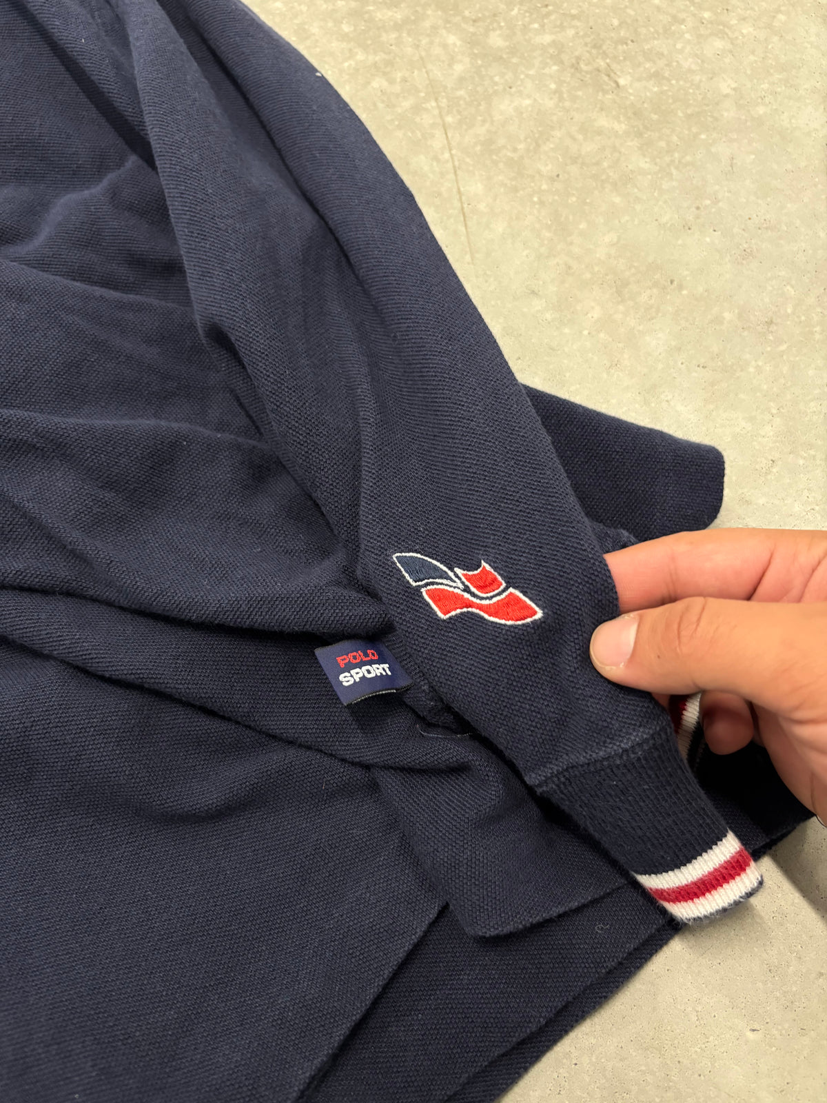 Polo Sport Ralph Lauren Striped Long Sleeve Polo Navy Sz XL (Day 8)