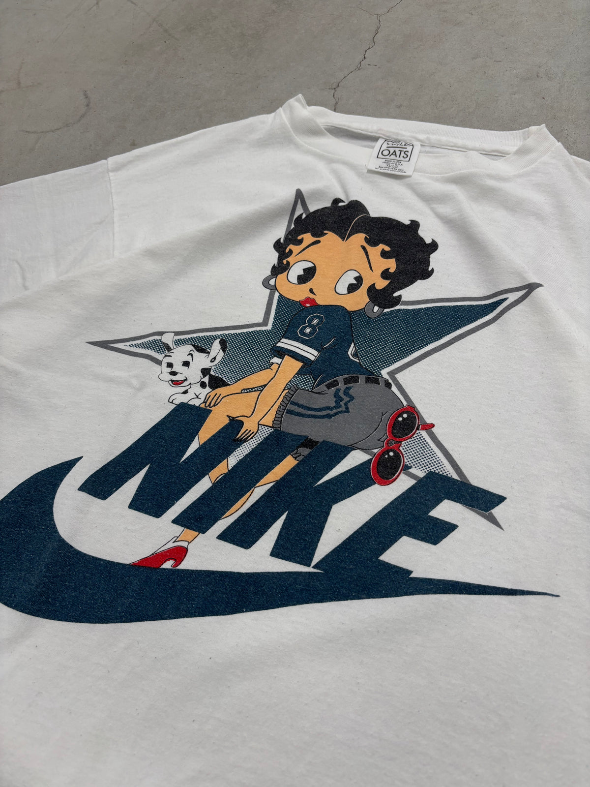 Vintage Betty Boop Cartoon Tee White Sz XL (Day 7)