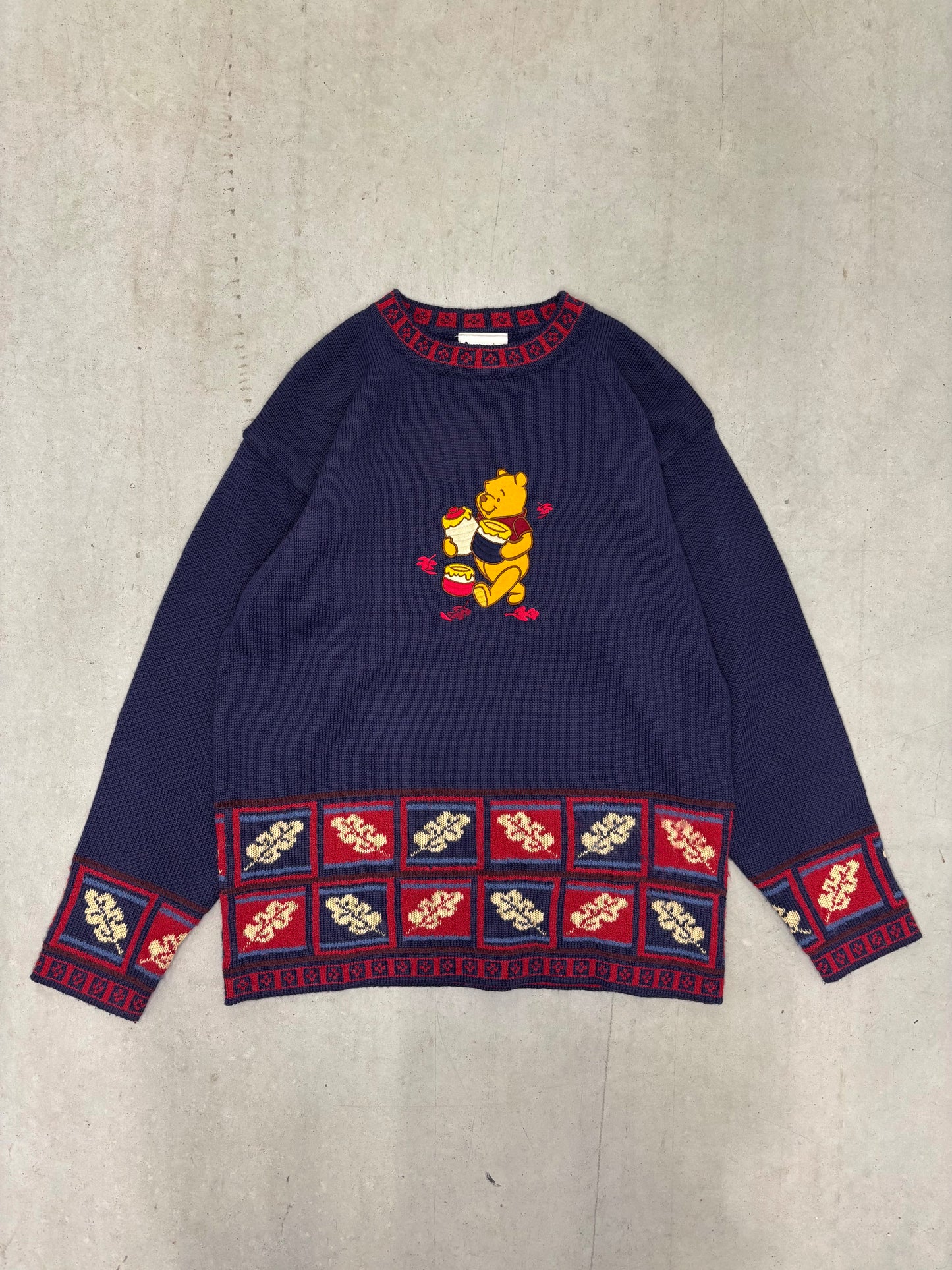 Y2K Winnie The Poo Knit Sweater Sz Small