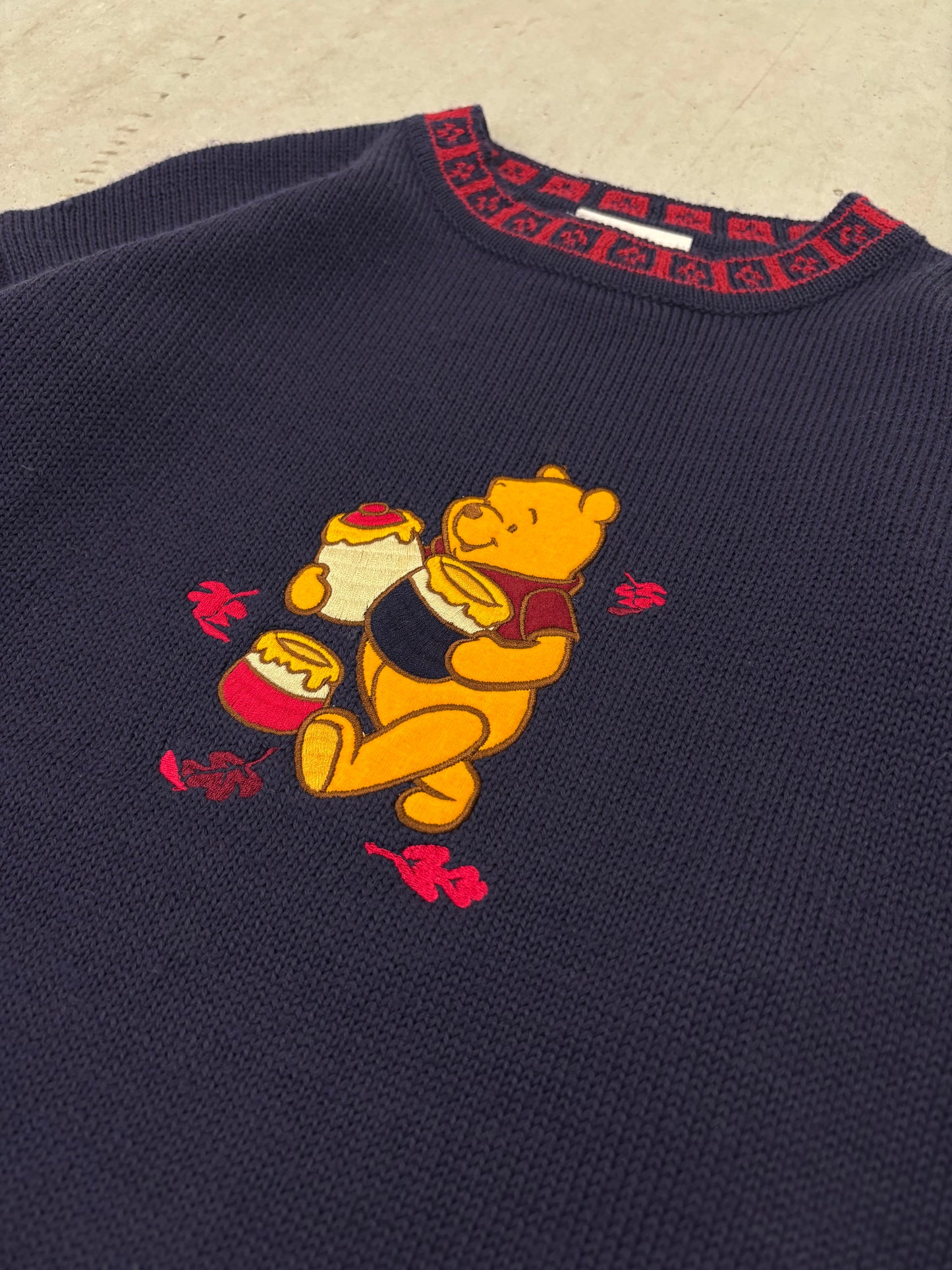 Y2K Winnie The Poo Knit Sweater Sz Small
