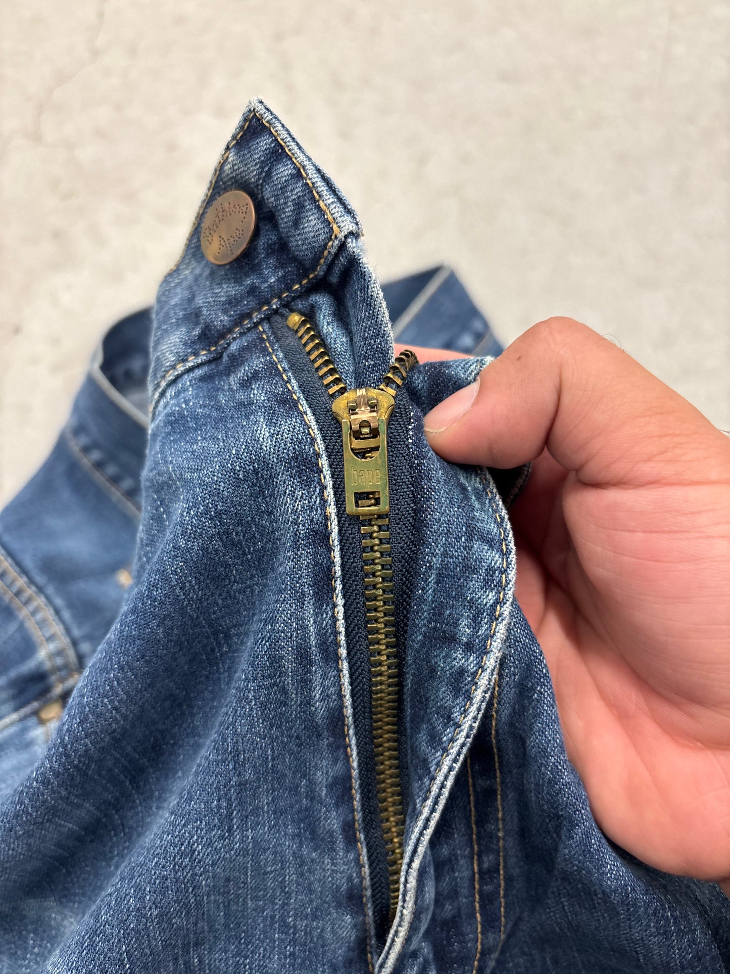 BAPESTA Star & Lightning Patch Denim Jeans 33x32