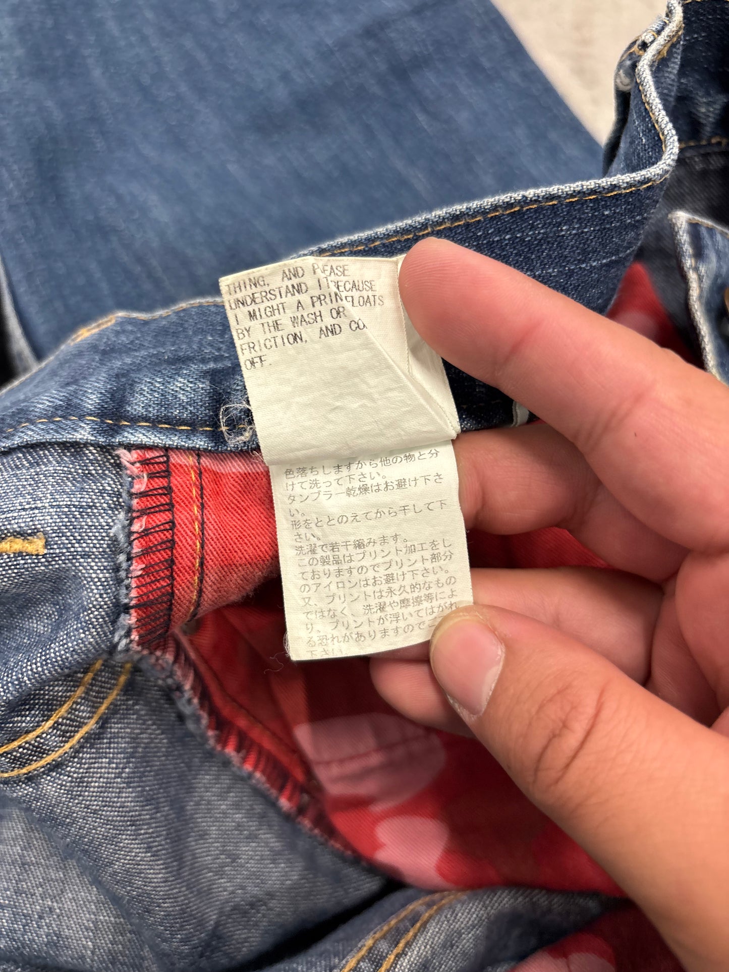 BAPESTA Star & Lightning Patch Denim Jeans 33x32