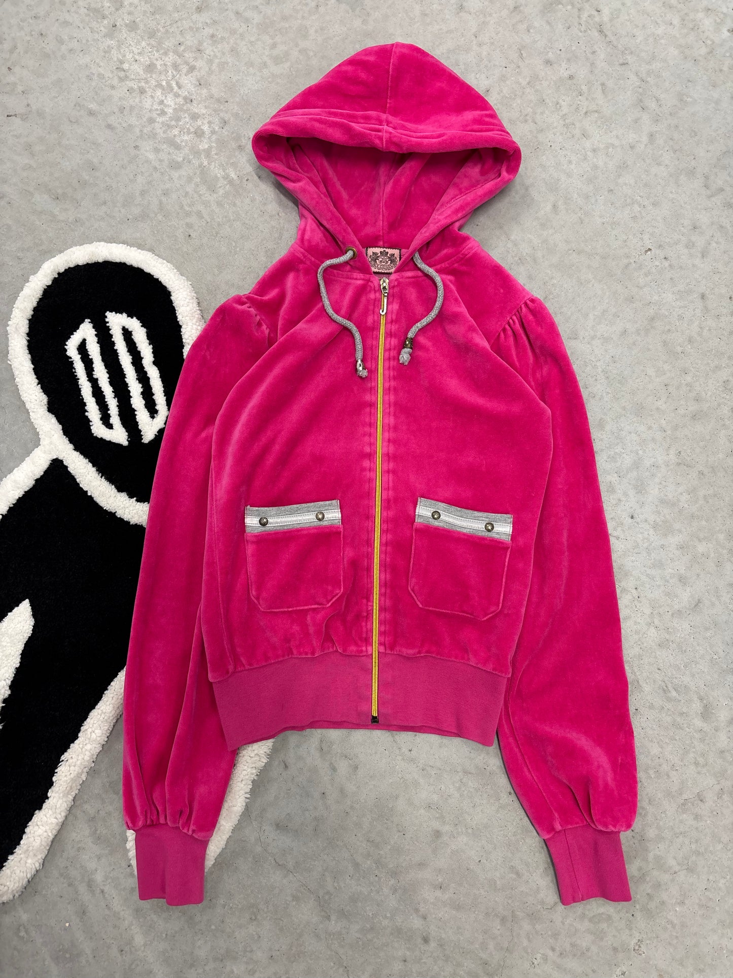Juicy Couture Pink Velour Zip Hoodie Sz Medium