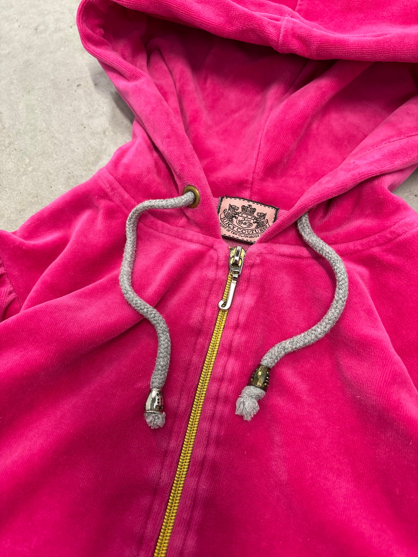 Juicy Couture Pink Velour Zip Hoodie Sz Medium