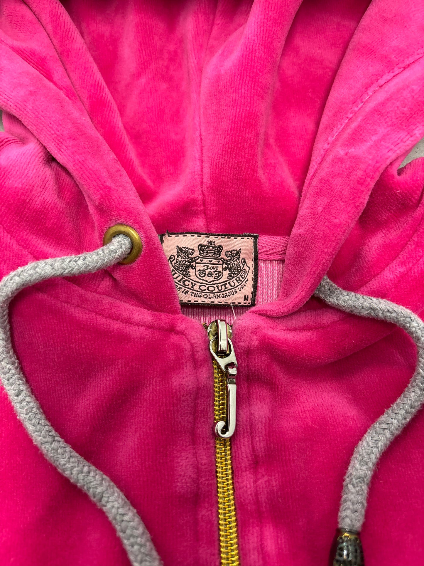 Juicy Couture Pink Velour Zip Hoodie Sz Medium