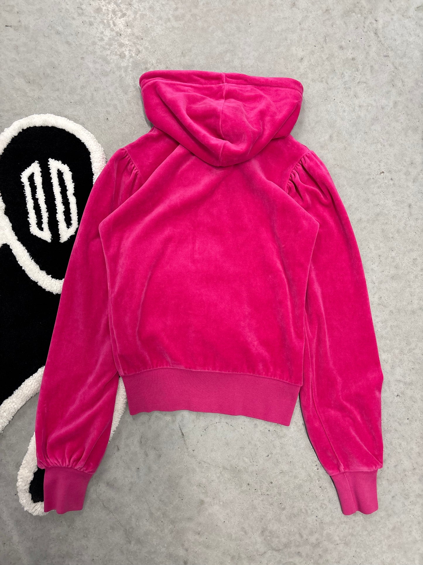 Juicy Couture Pink Velour Zip Hoodie Sz Medium