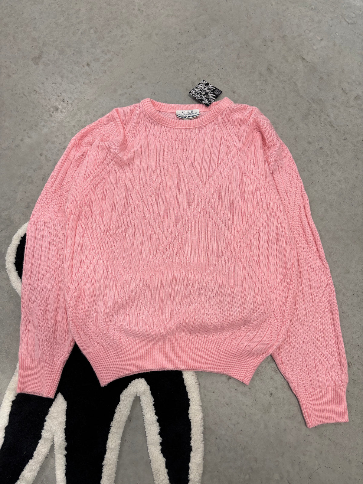 Club International Pink Knit Sweater Sz Large