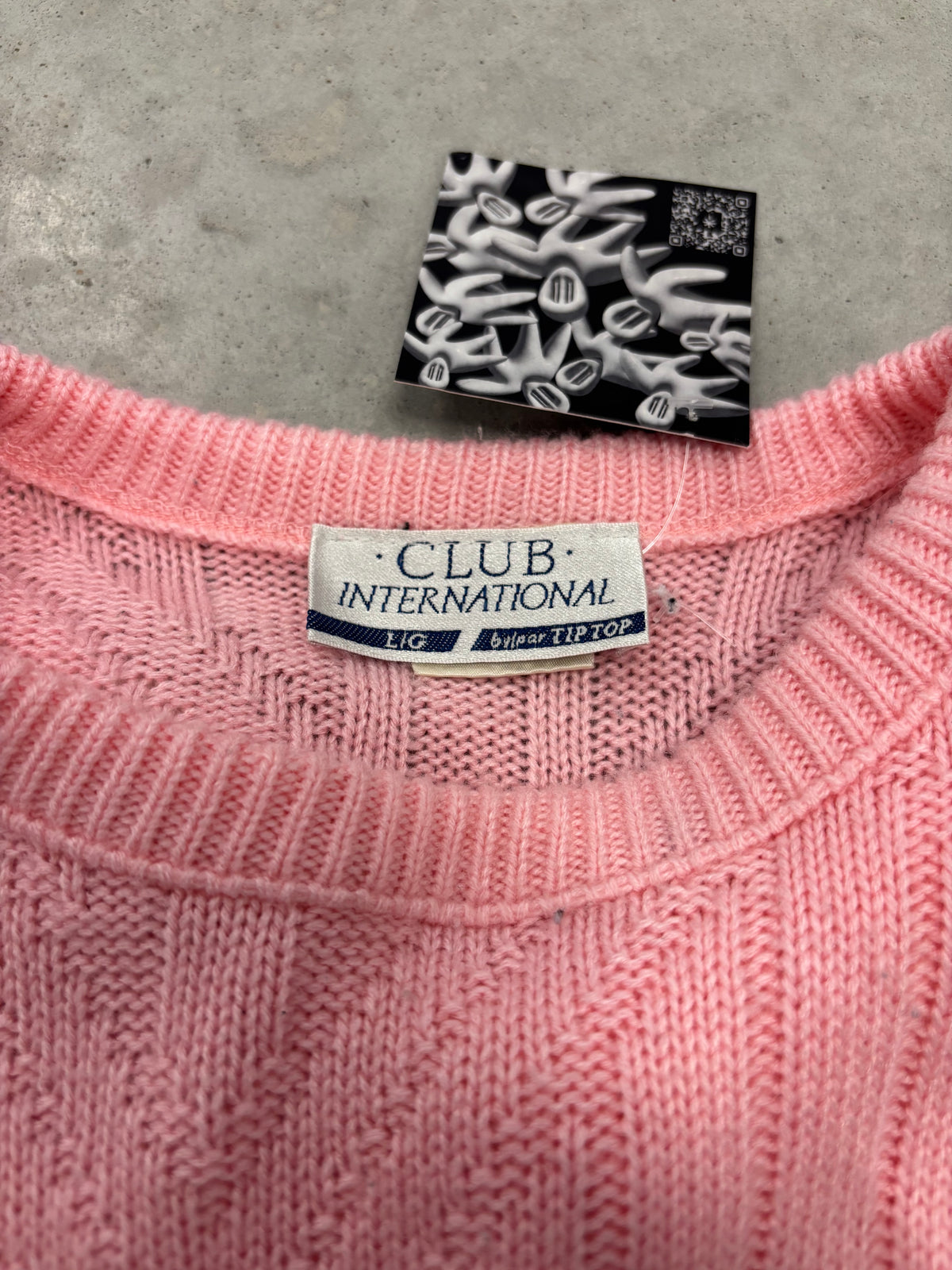 Club International Pink Knit Sweater Sz Large