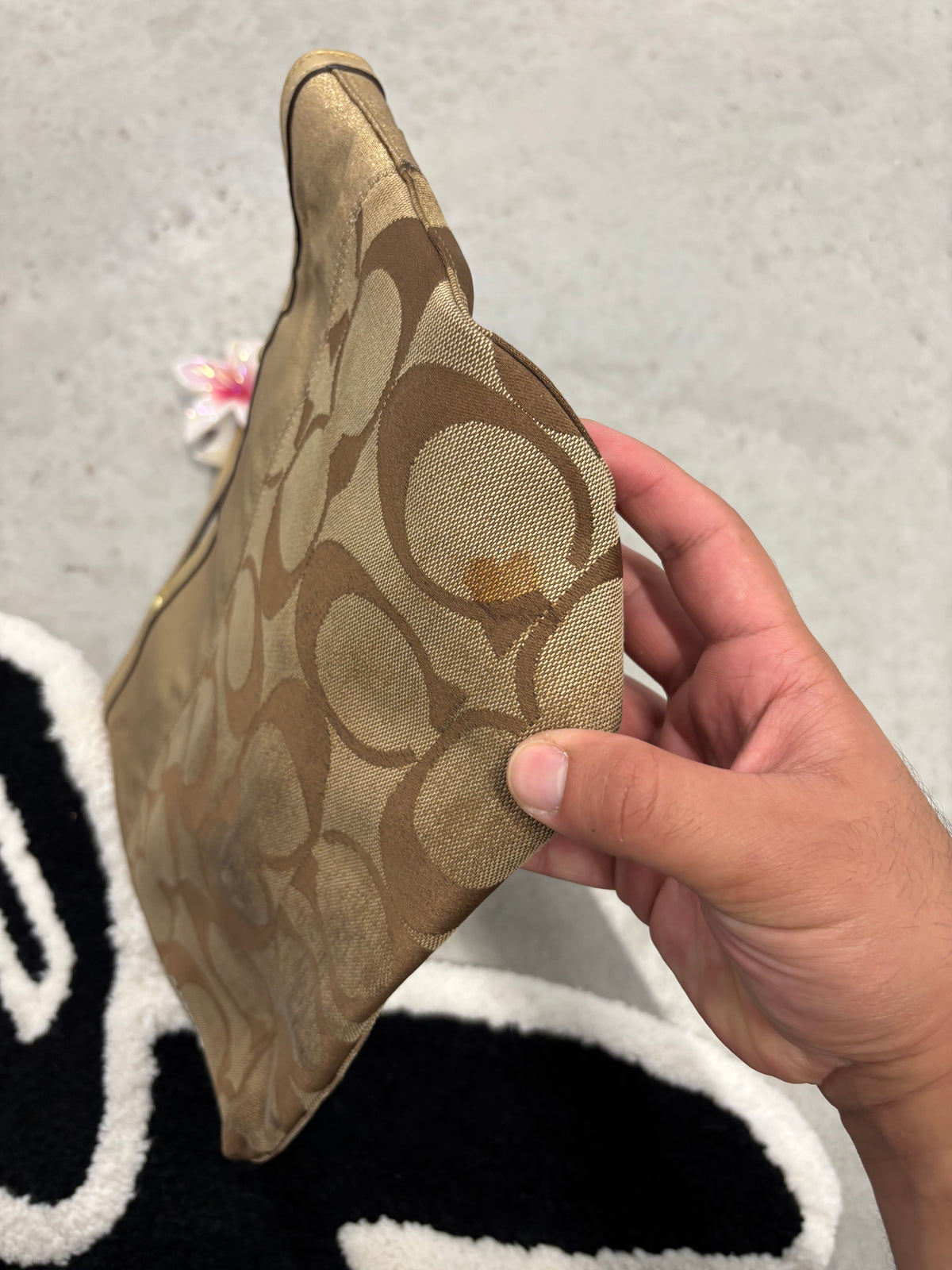 Coach 12204 Khaki Signature Floral Tote Bag
