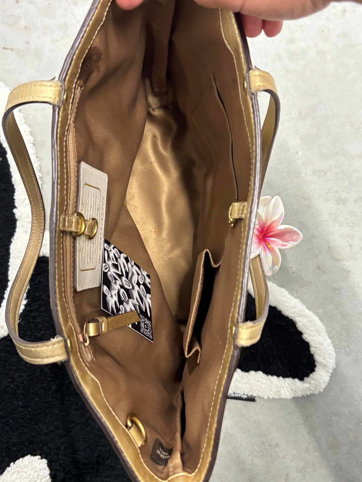 Coach 12204 Khaki Signature Floral Tote Bag