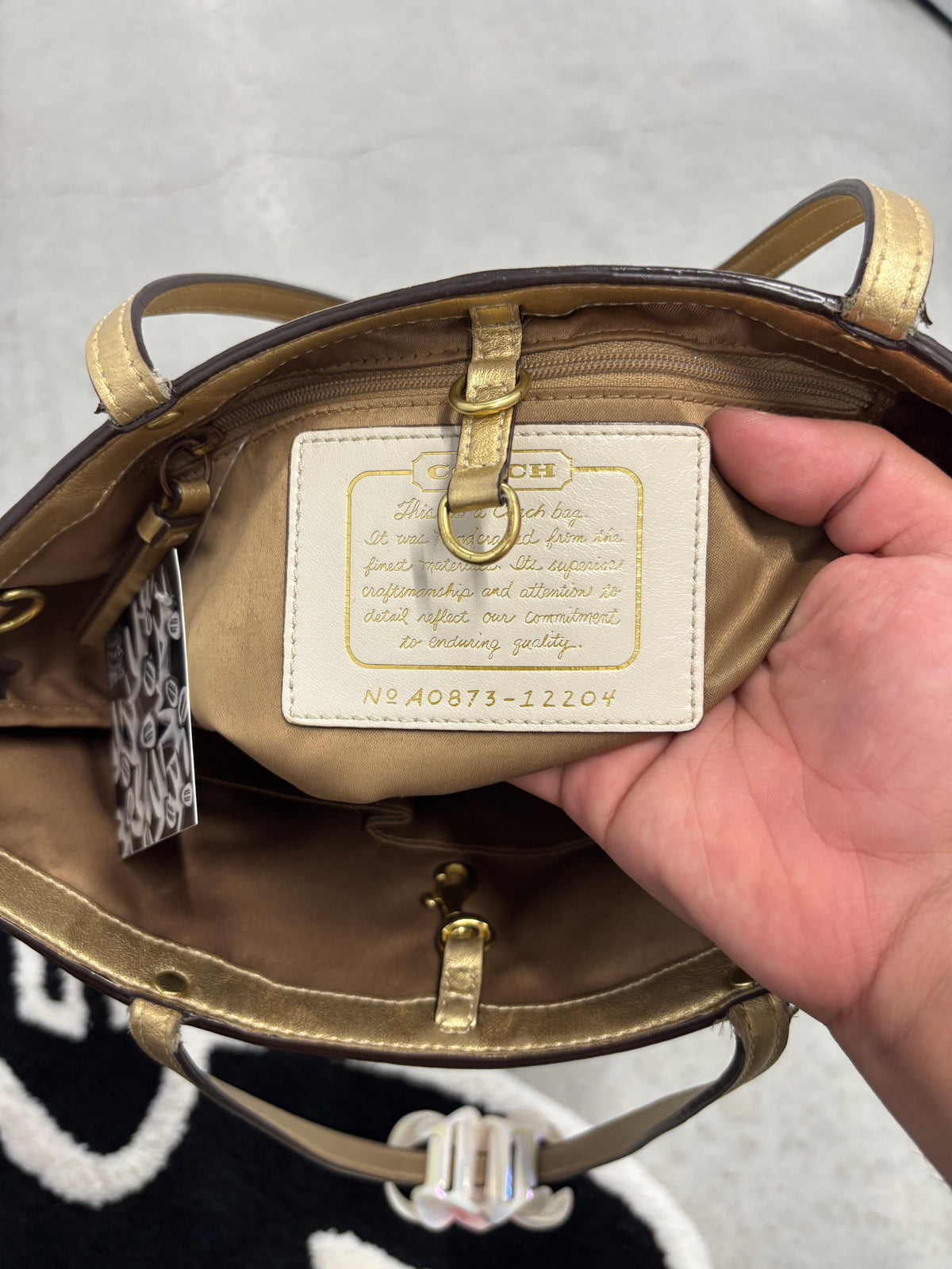 Coach 12204 Khaki Signature Floral Tote Bag
