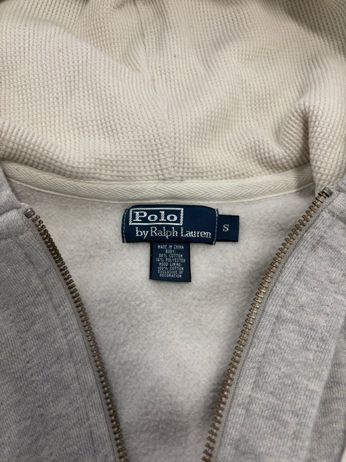 Polo Ralph Lauren Cream Zip Hoodie Sz Small (Day 17)