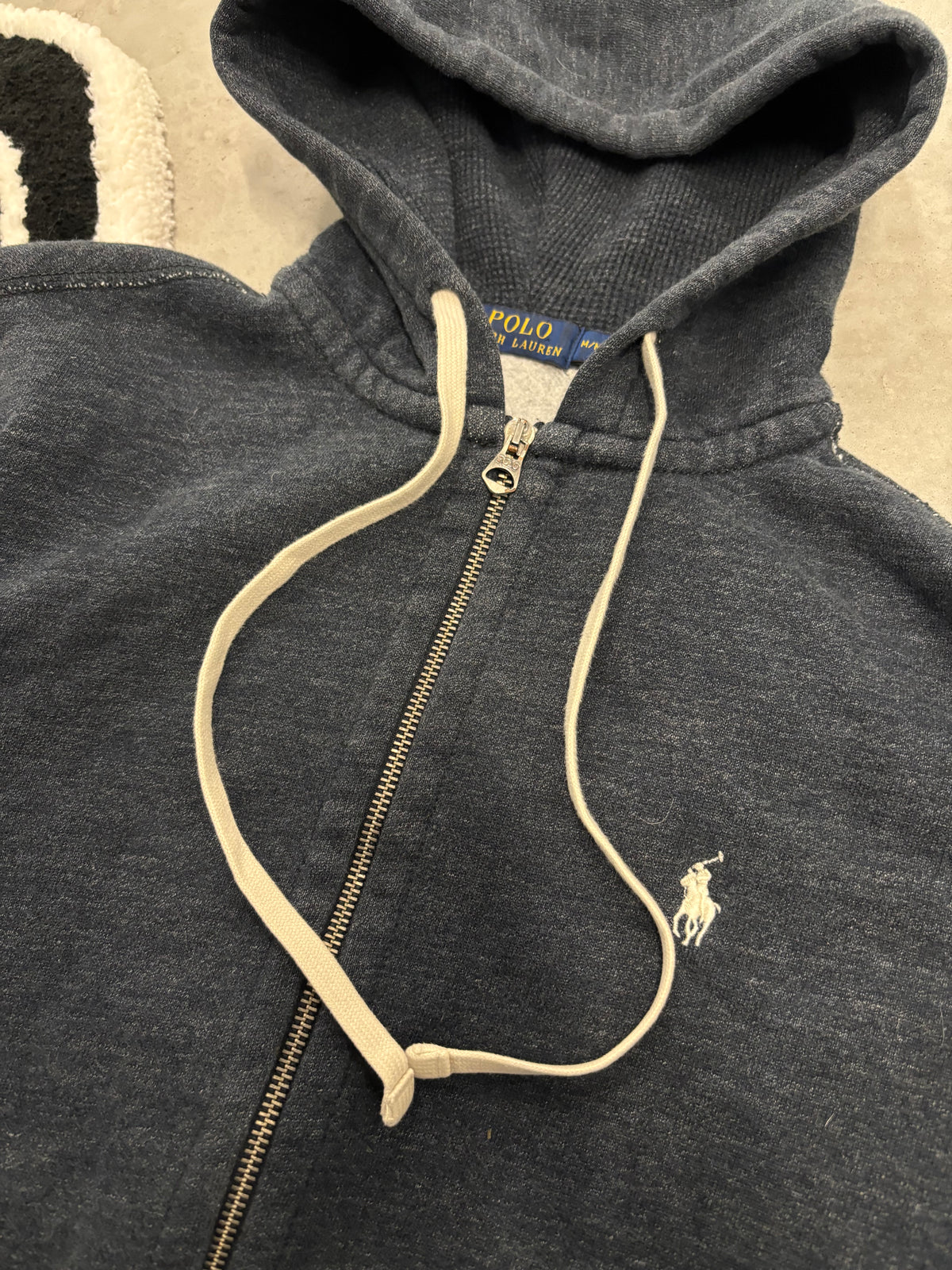 Polo Ralph Lauren Faded Navy Zip Hoodie Sz Medium (Day 20)