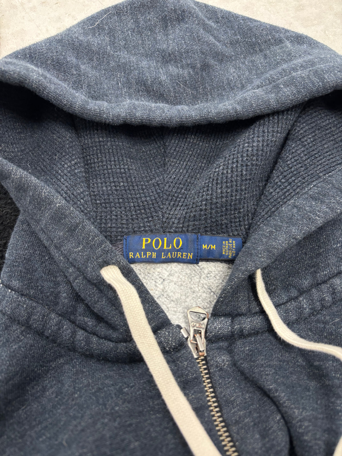 Polo Ralph Lauren Faded Navy Zip Hoodie Sz Medium (Day 20)