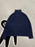 Polo Ralph Lauren Navy Quarter-Zip Pullover Sz Large (Day 20)