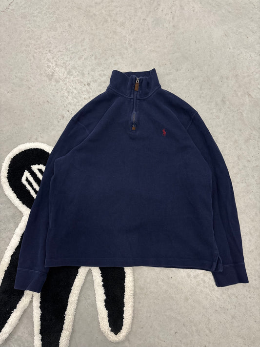 Polo Ralph Lauren Navy Quarter-Zip Pullover Sz Large (Day 20)