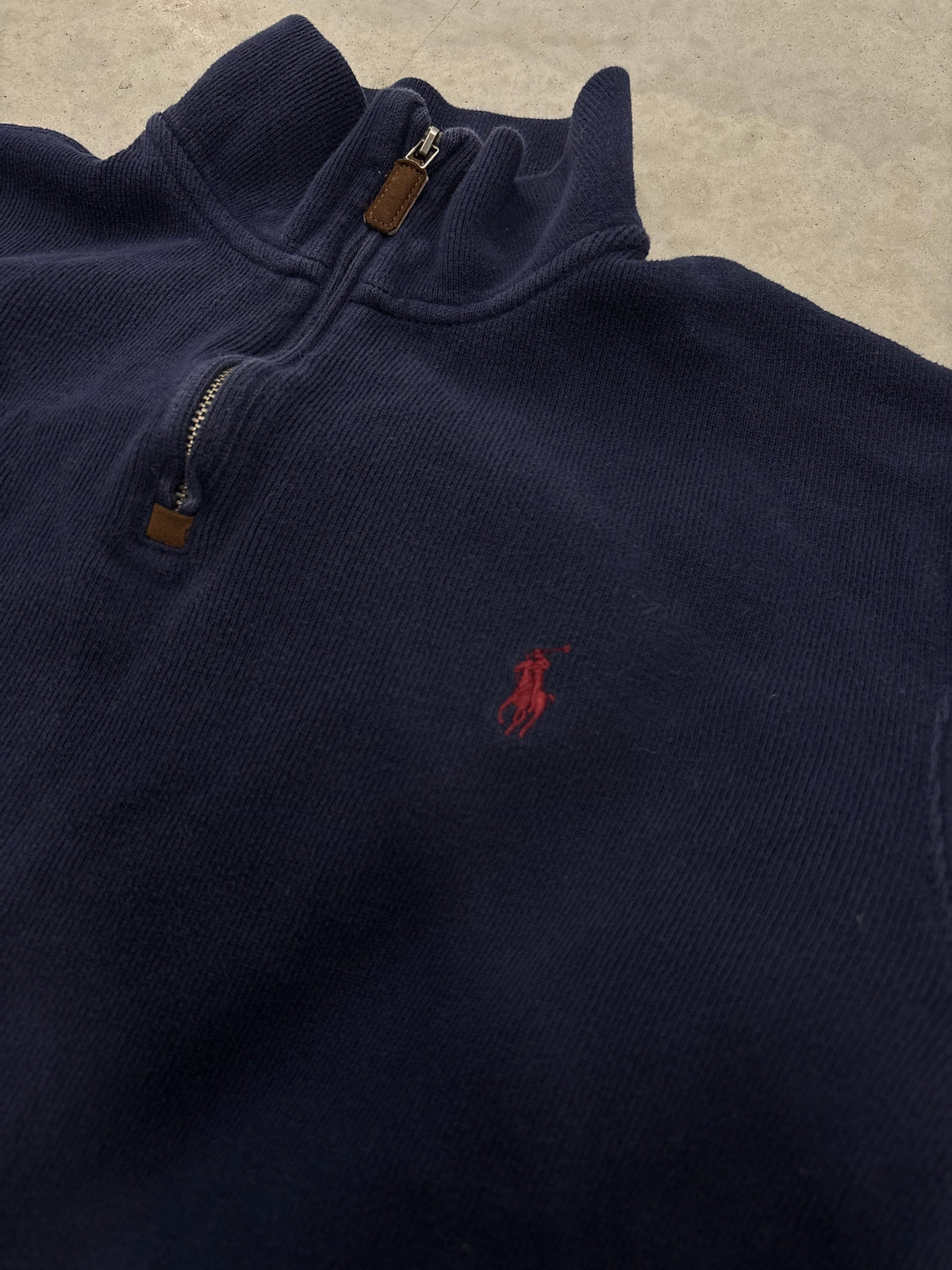 Polo Ralph Lauren Navy Quarter-Zip Pullover Sz Large (Day 20)