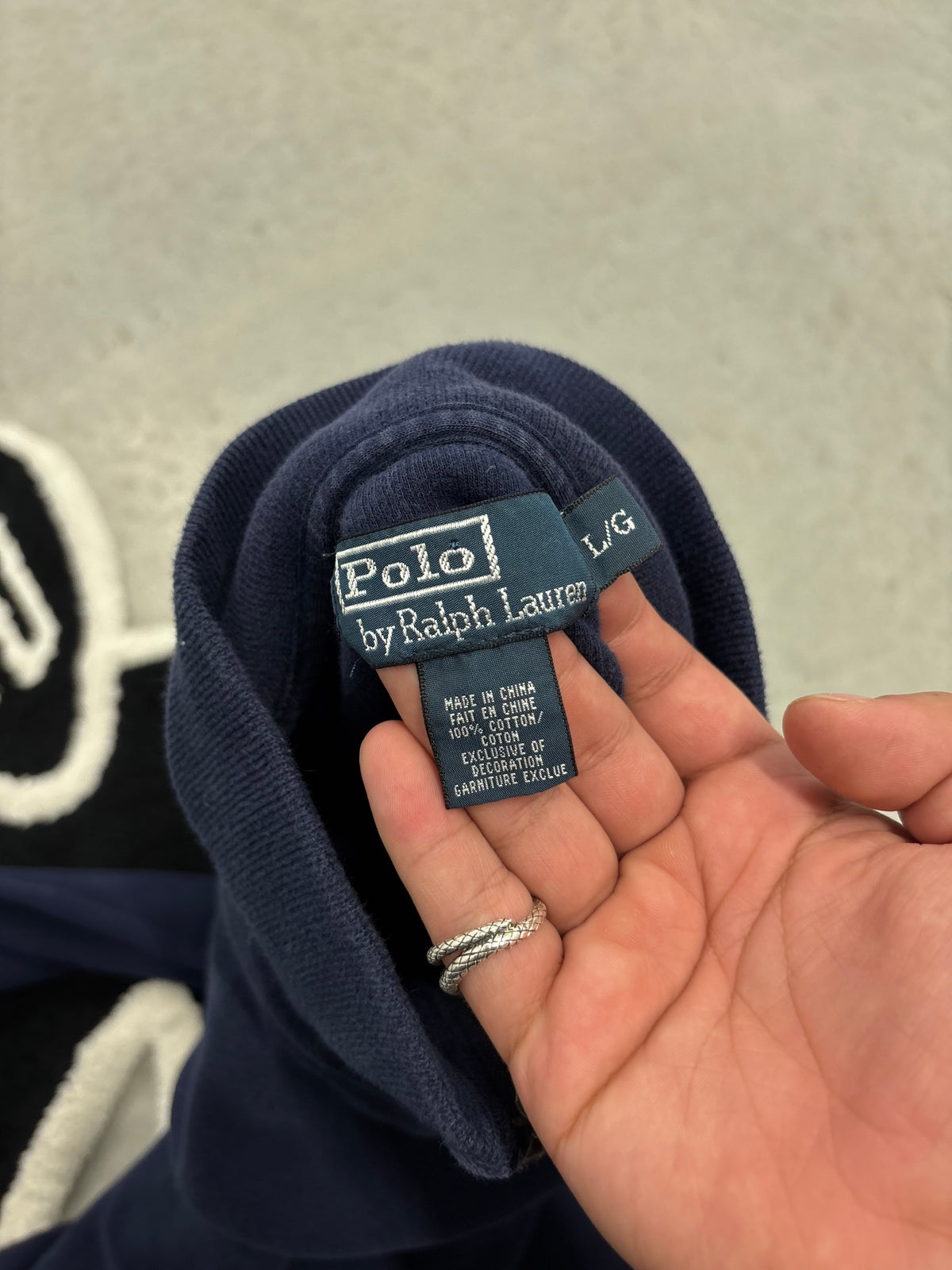 Polo Ralph Lauren Navy Quarter-Zip Pullover Sz Large (Day 20)