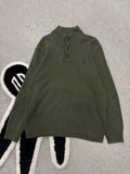 Polo Ralph Lauren Olive Knit Button Sweater Sz Large (Day 20)