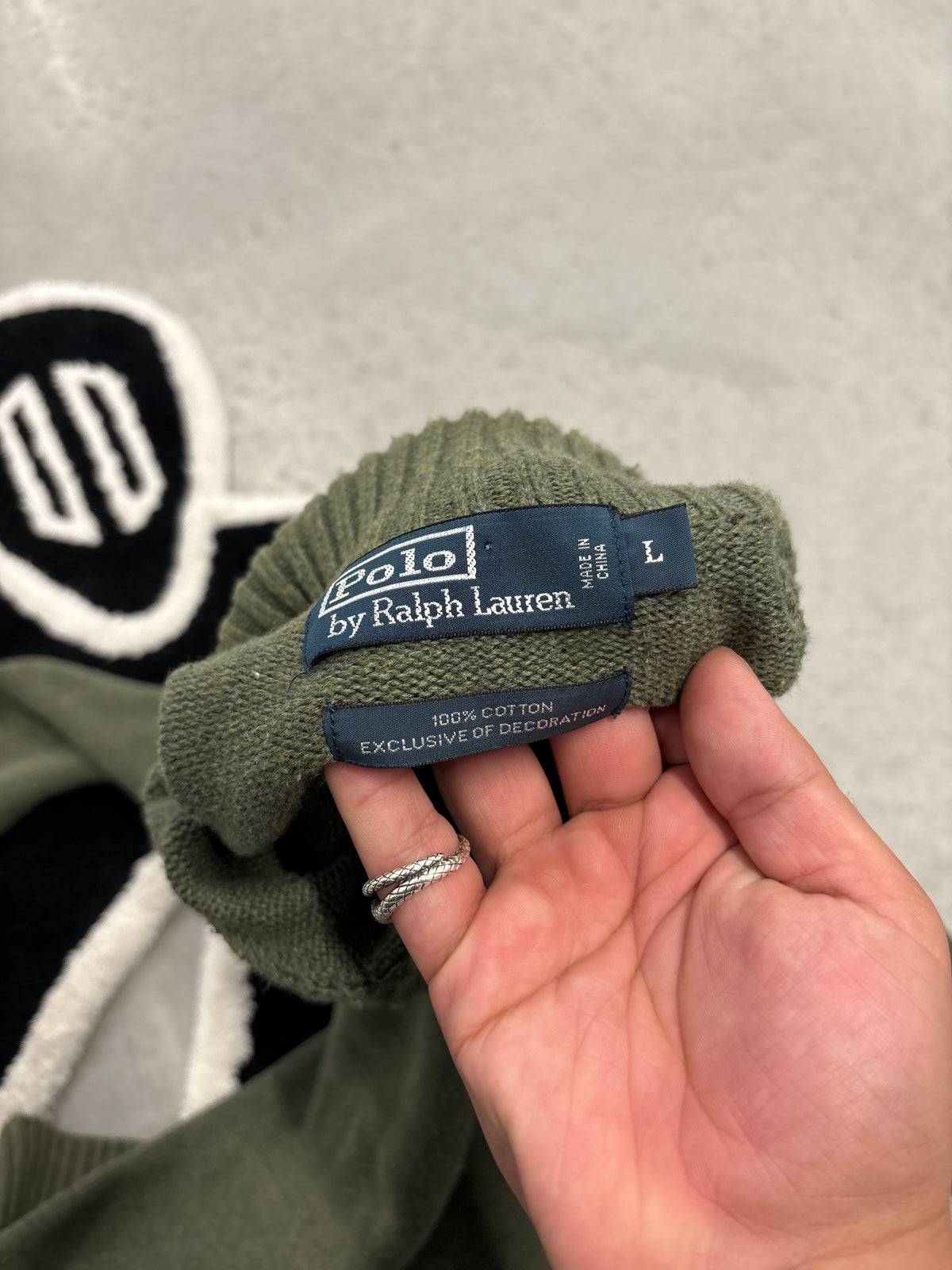 Polo Ralph Lauren Olive Knit Button Sweater Sz Large (Day 20)