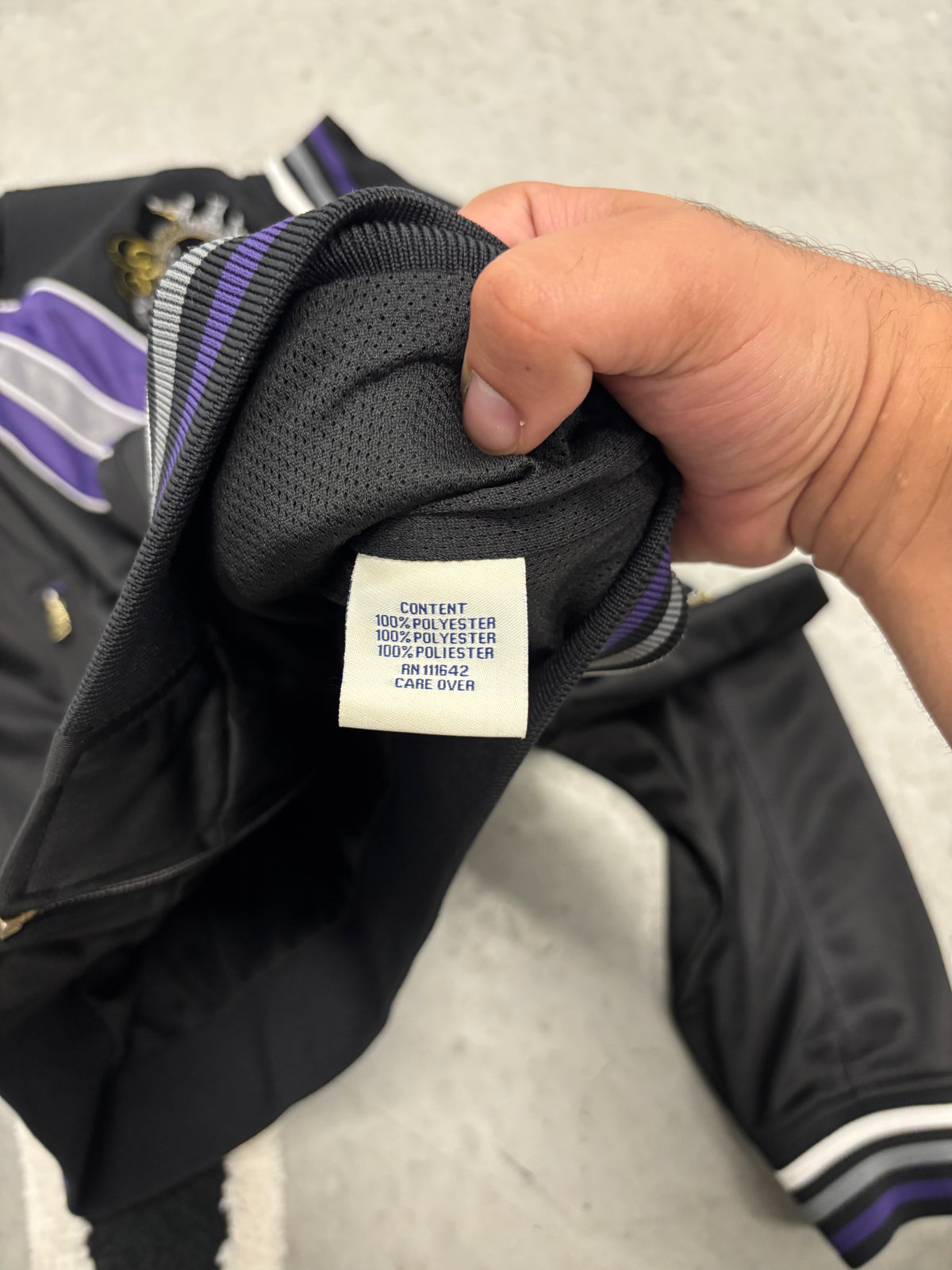 Coogi Zip Up Track Jacket Black & Purple Sz Large (Day 23)