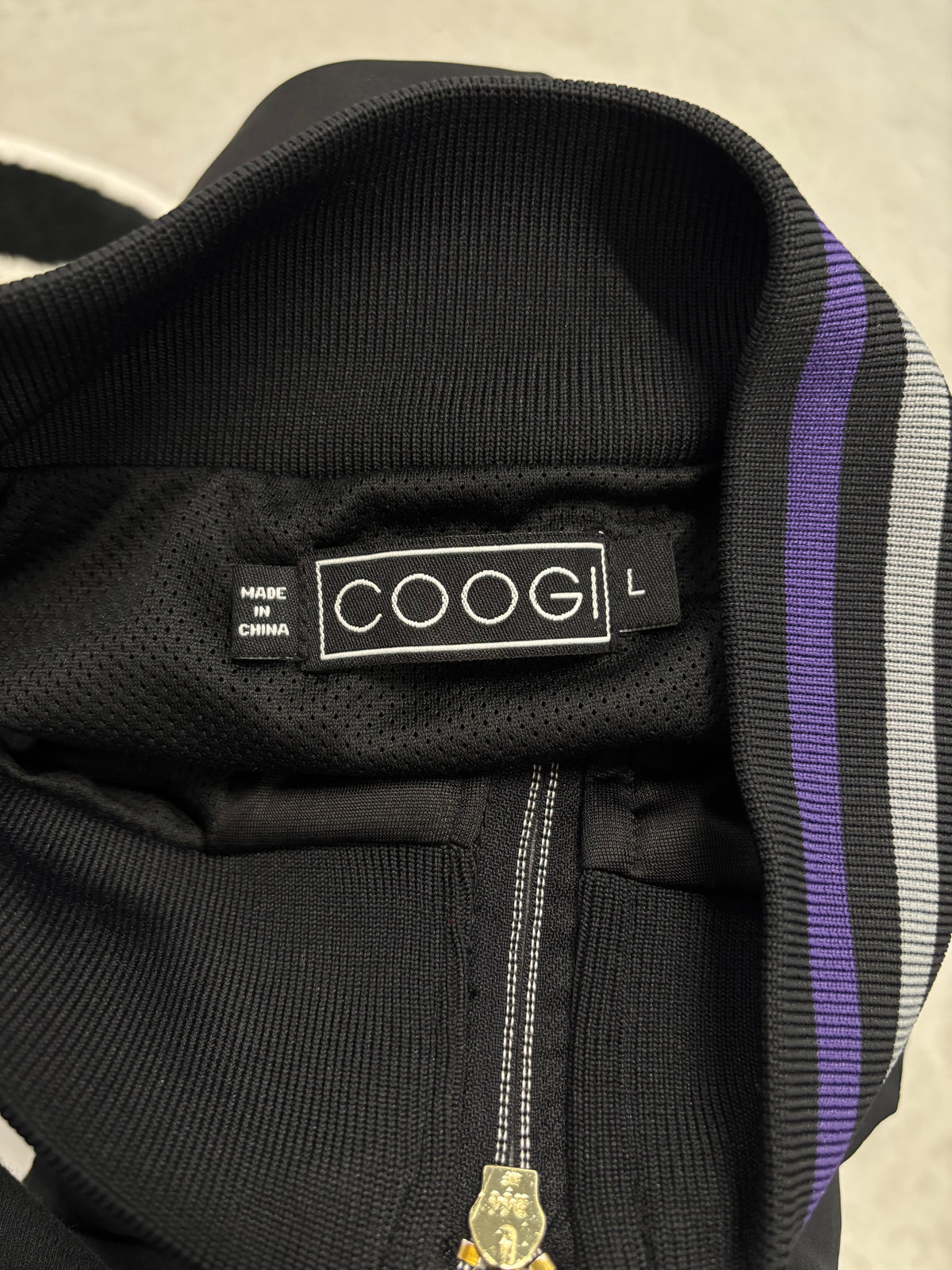 Coogi Zip Up Track Jacket Black & Purple Sz Large (Day 23)